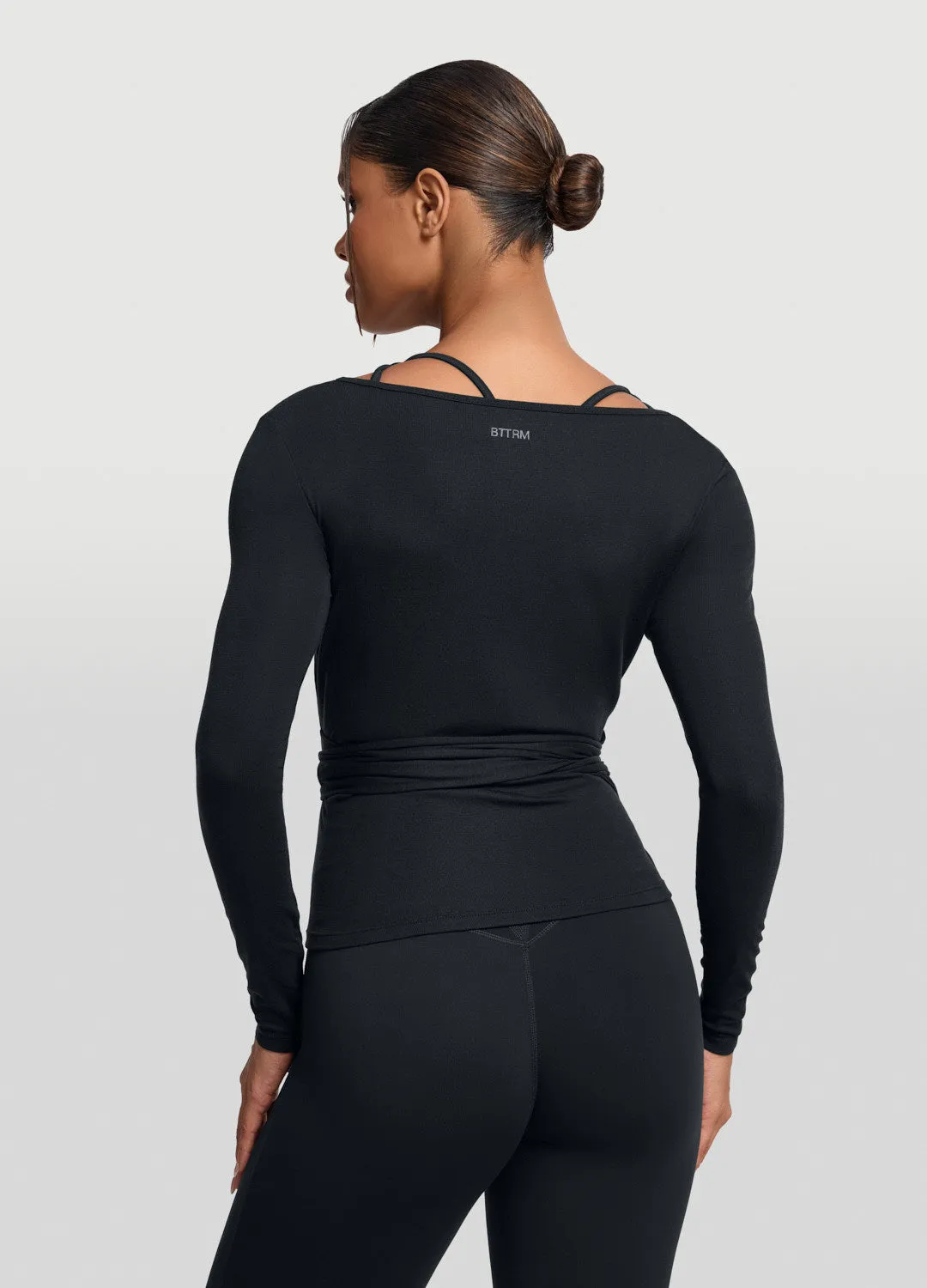 Subtle Embroidery Seamless Pilates Wrap Top