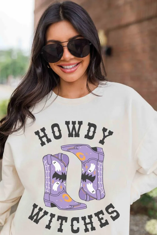 Howdy Witches Cream Graphic Sweatshirt SALE Classic Layer Wear Unisex Fit
