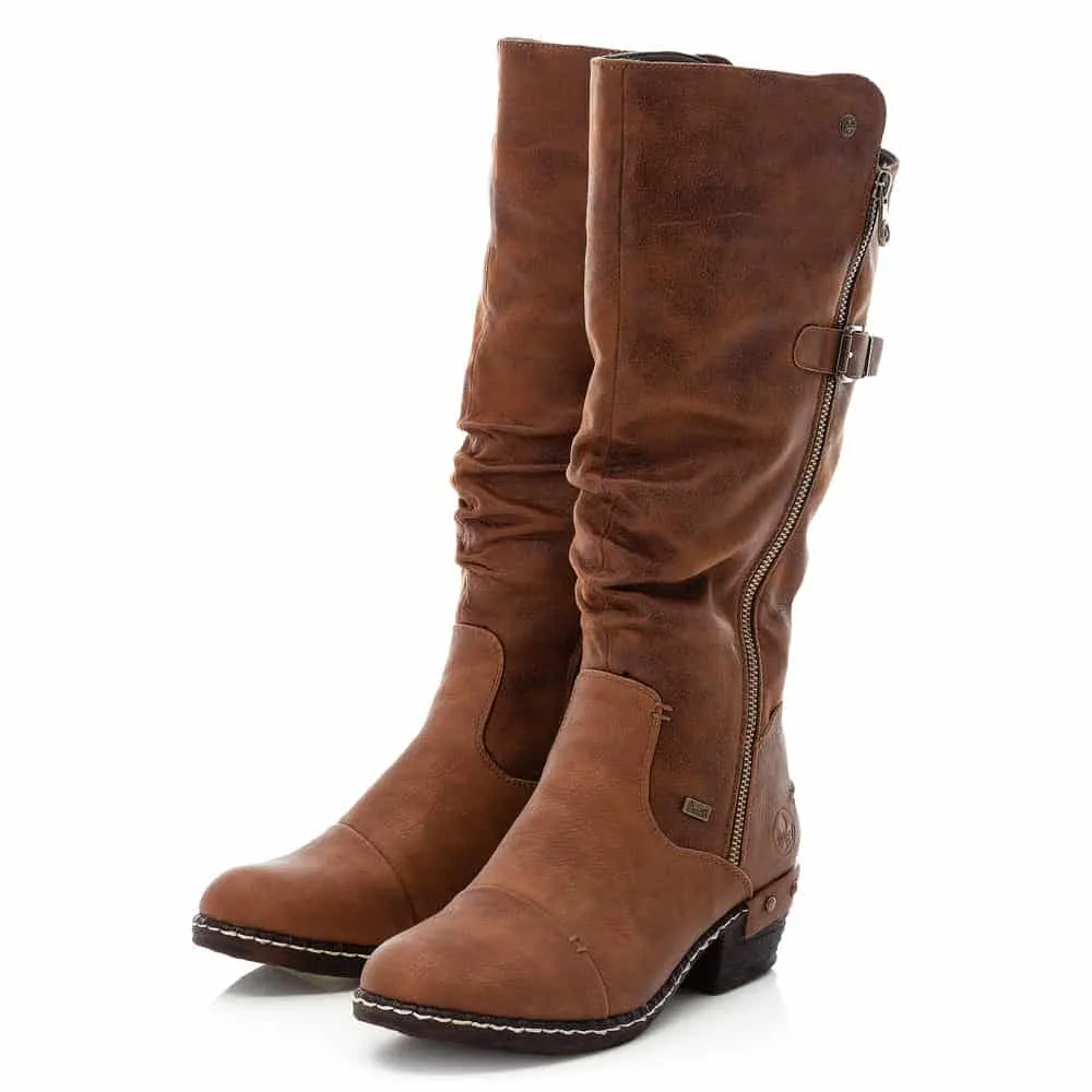 RIEKER 93654-22 Tall Brown Boot Ventilation holes