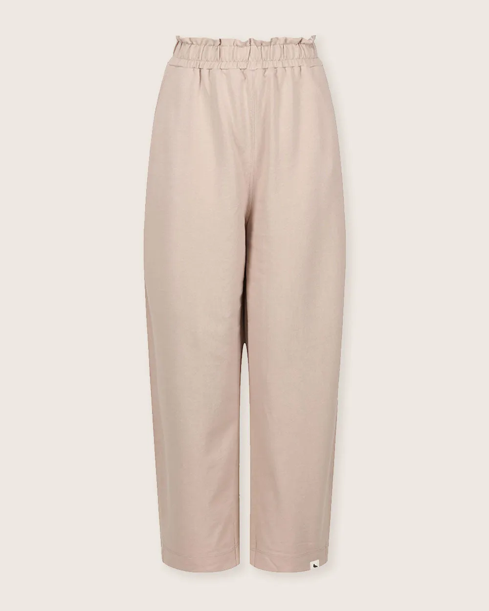 Kate Beige Barrel Leg Trousers CompressionSupport