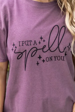 Soft Wearable I Put A Spell On You Purple Graphic Tee SALE