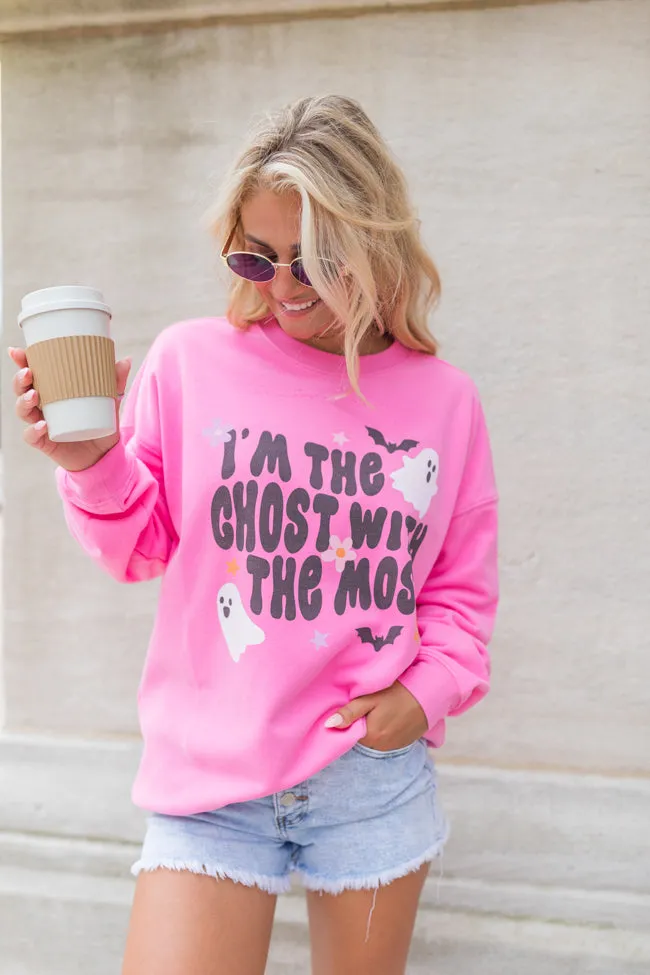 Versatile Top Odor Control Finish I'm The Ghost With The Most Pink Graphic Sweatshirt SALE