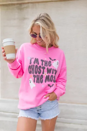 Versatile Top Odor Control Finish I'm The Ghost With The Most Pink Graphic Sweatshirt SALE