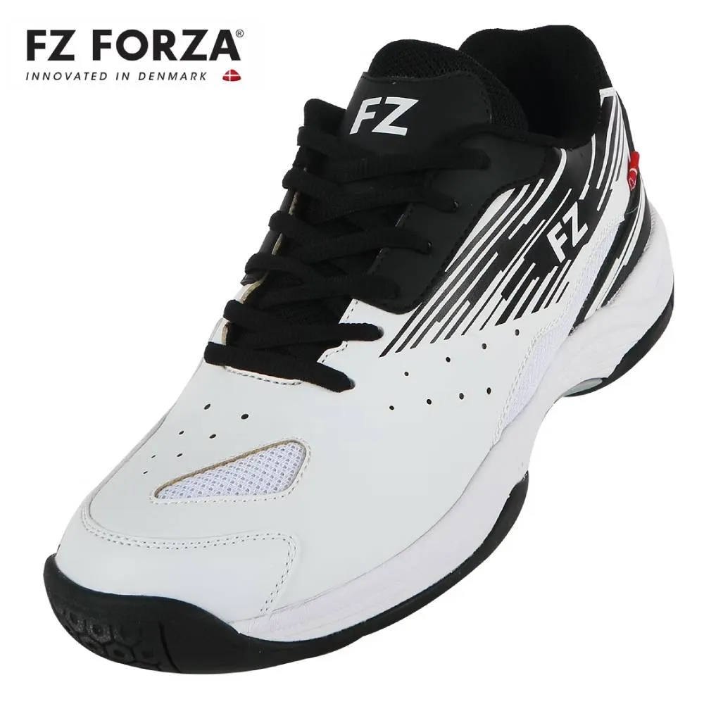 FZ Forza Moviam Men's Indoor Court Shoe (White/Black) Lace Up Locking Mechanism Reactive Propulsion Plate