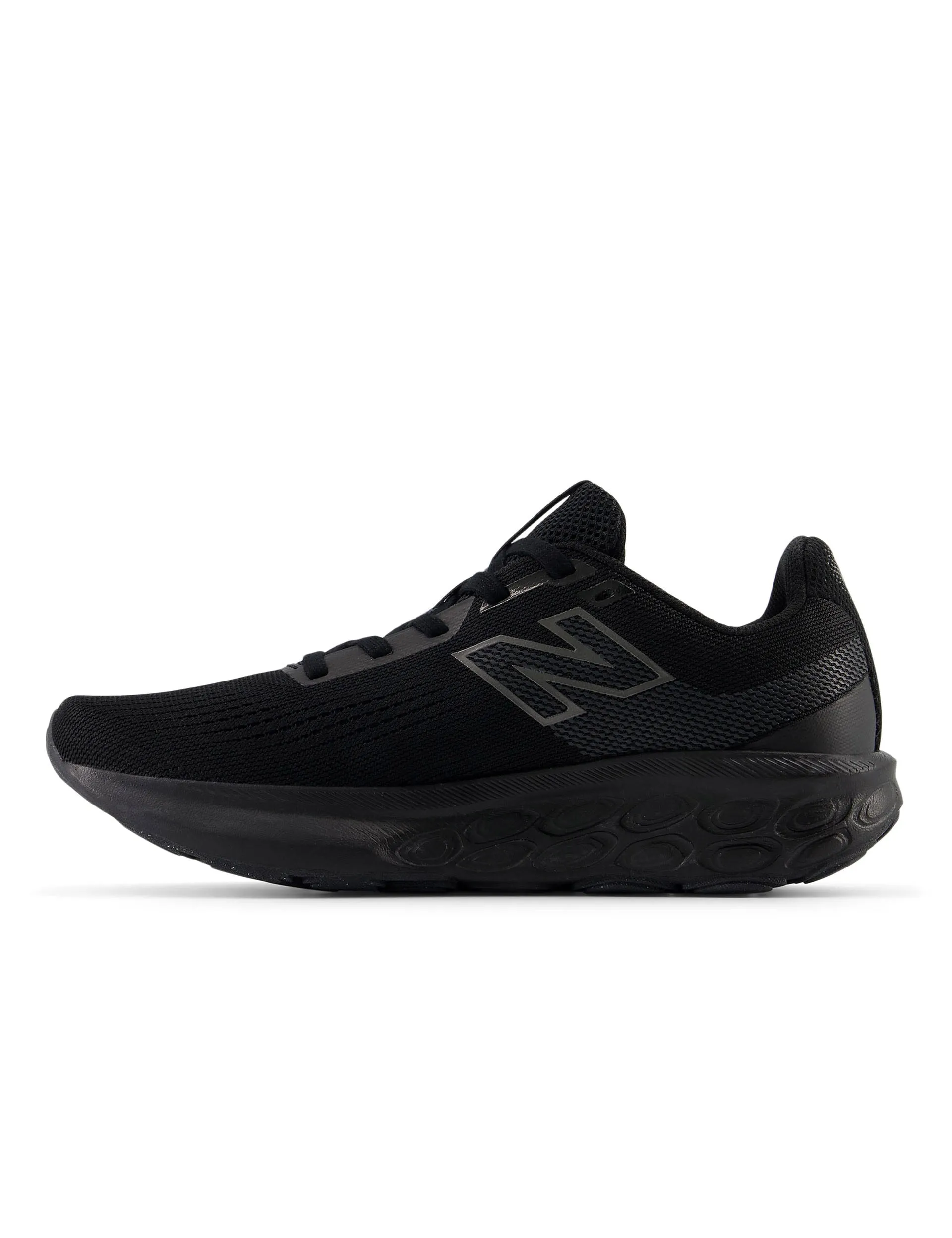 520v9 Shoes - Black/Black running with a fitness tracker