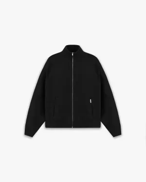 Summer Ready Initial Knitted Track Jacket - Jet Black