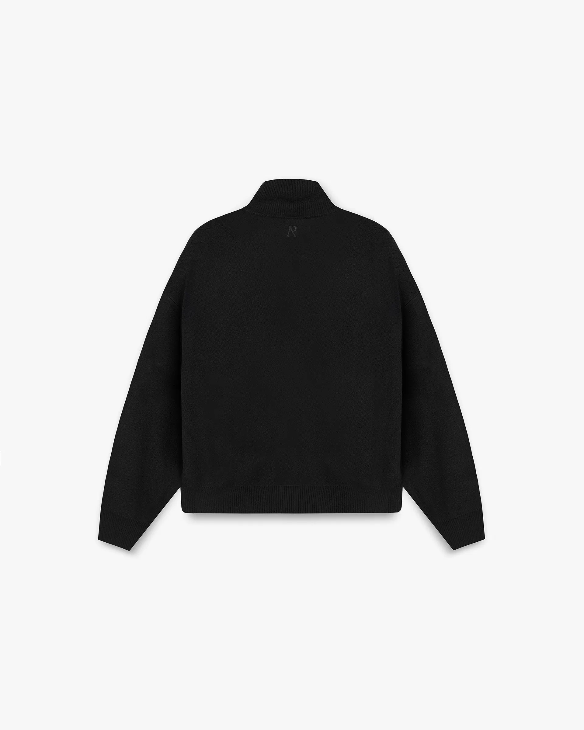 Initial Knitted Track Jacket - Jet Black SoftenedEdges Game Core