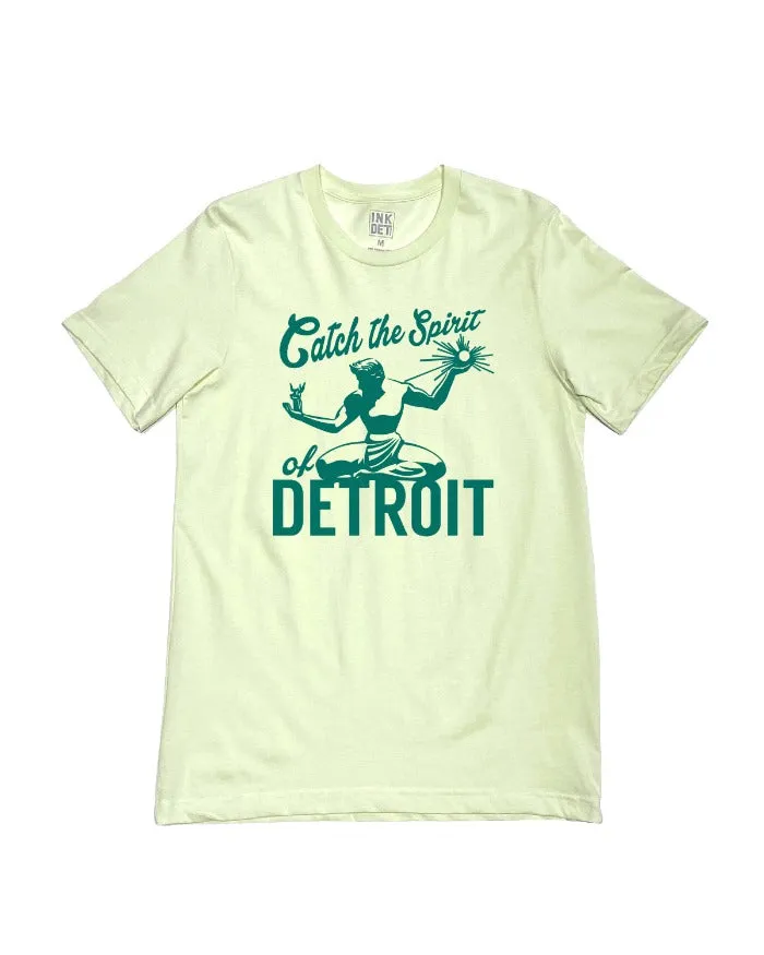 Quick Comfort Fit Formal Occasion Ink Detroit Catch The Spirit of Detroit T-Shirt - Citron