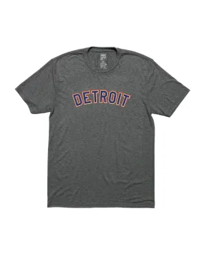 Airflow Ventilation Weekend Smart Look Ink Detroit Classic Orange & Navy Print T-Shirt - Heather Grey
