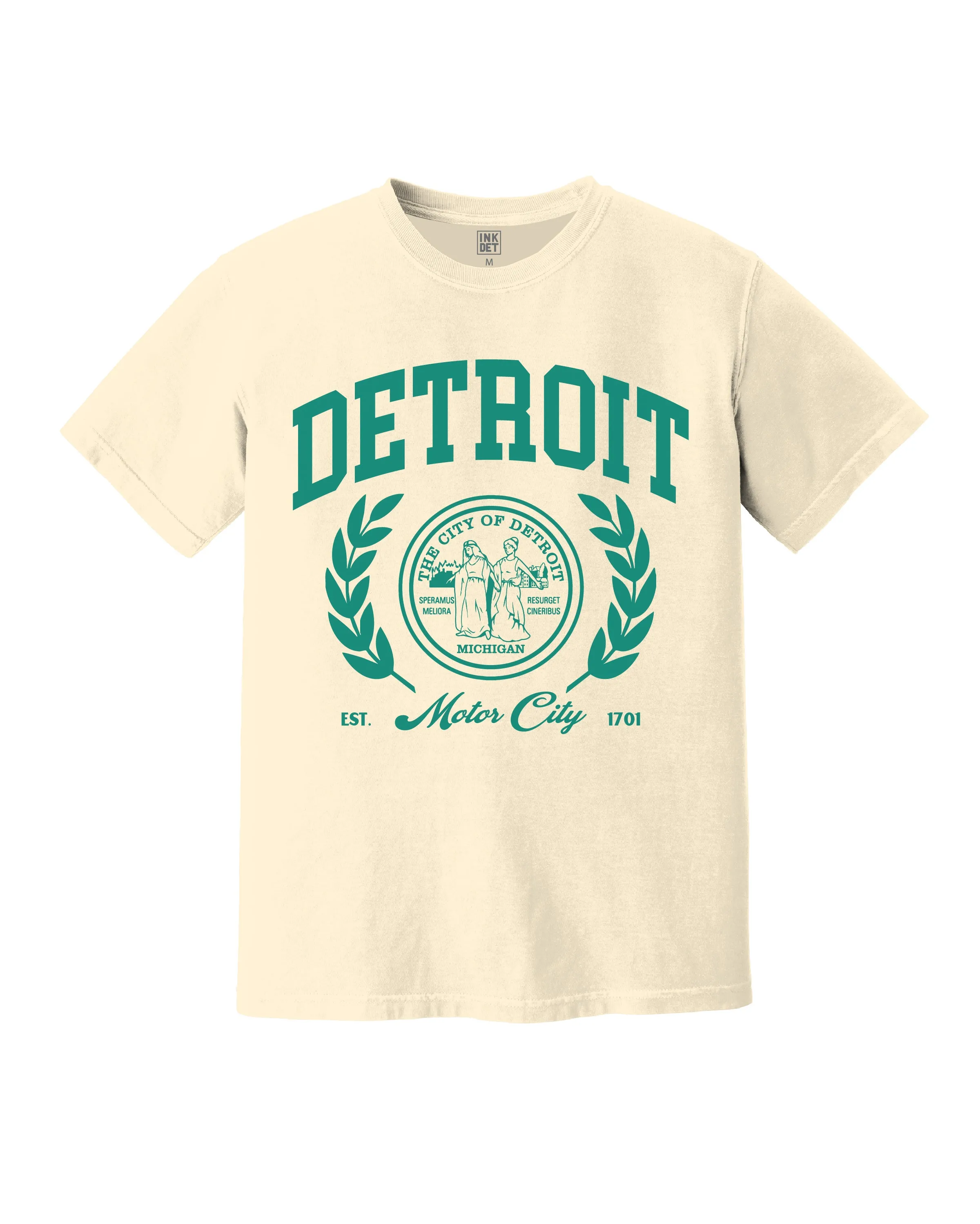 Ink Detroit - DETROIT Premium Tourist T-Shirt - Ivory Cozy Flex