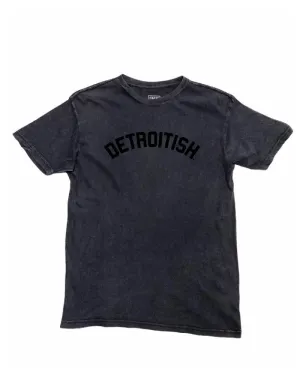 Customizable Sporty Flex Ink Detroit Detroitish Mineral Wash T-Shirt - Black
