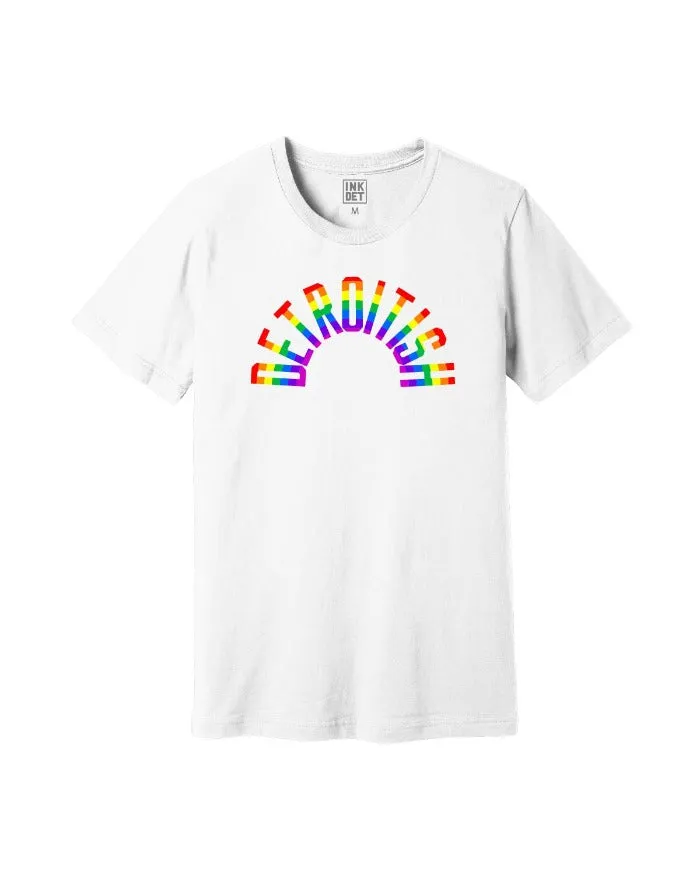 Ink Detroit Detroitish Rainbow T-Shirt - White Temperature Regulating Heather Texture Finish