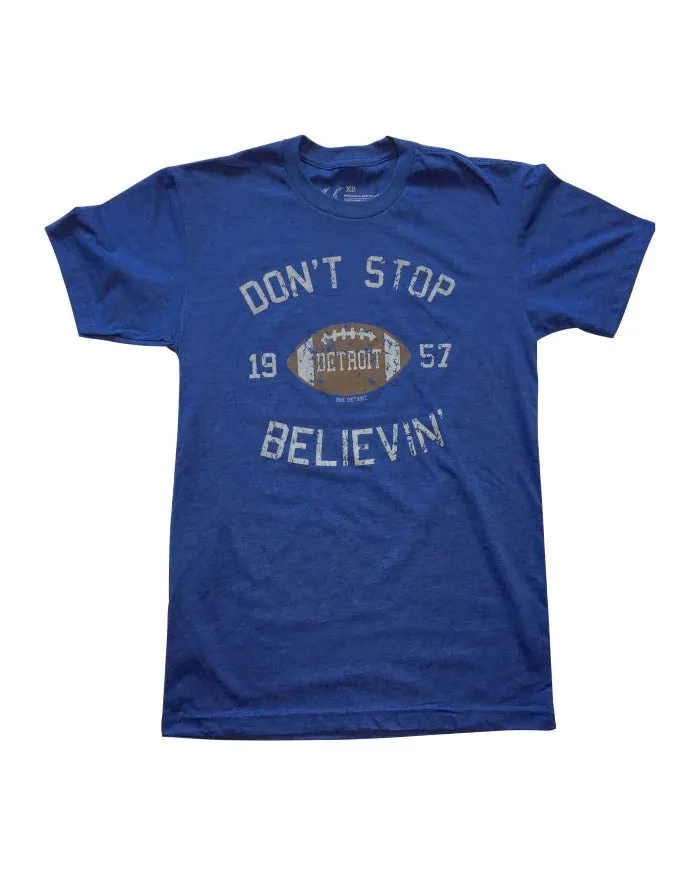 All-Purpose Comfort Ink Detroit Don't Stop Believin?? 1957 T-Shirt - Royal Blue