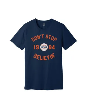 Ink Detroit Don't Stop Believing 1984 T-Shirt - Navy Printed Logo