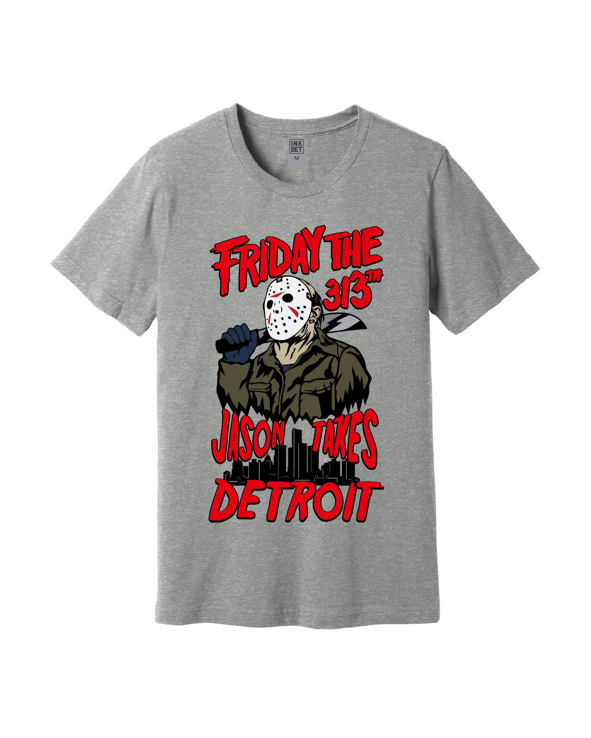 Ink Detroit - Friday the 313th T-Shirt - Athletic Grey athletic style Thermal Regulation Fabric