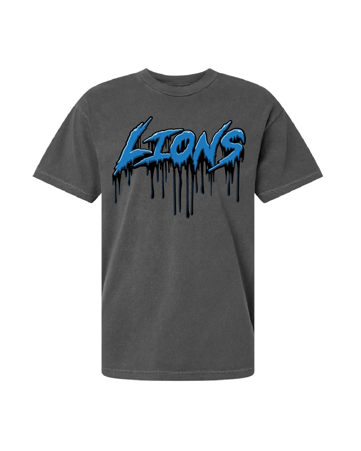 Ink Detroit - Honolulu Blue Blood Graffiti T-Shirt - Pigment Dyed Black Ethically Sourced Material Breathable Stretch Fit