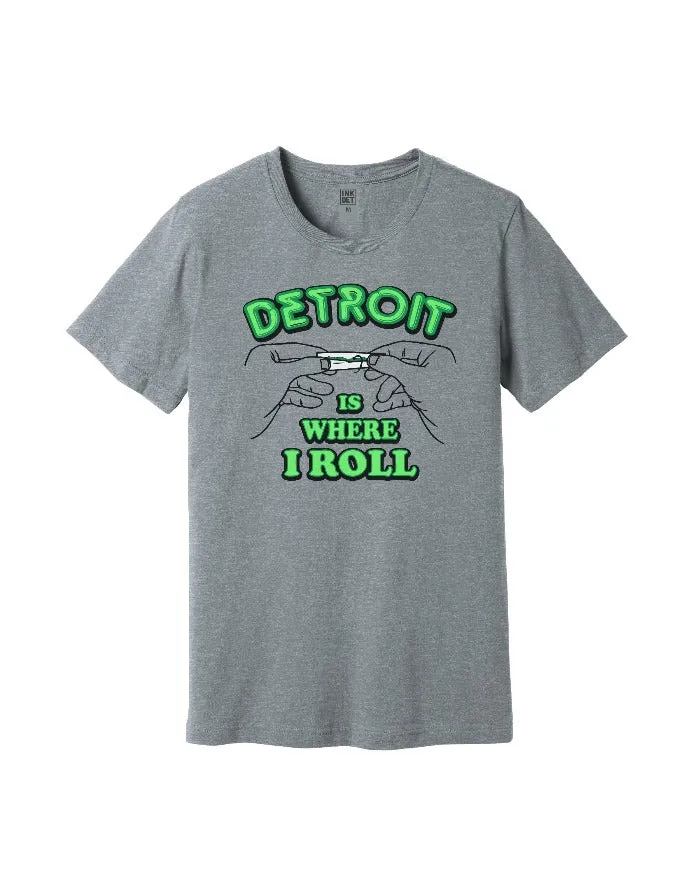 Ink Detroit Is Where I Roll - Heather Grey Fun and Playful
