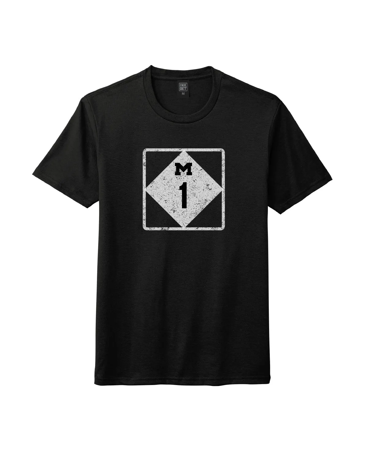V neck elegance Ink Detroit M1 T-Shirt - Charcoal Black