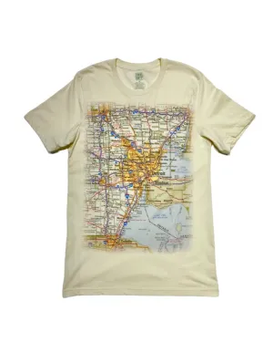 Ink Detroit - Metro Detroit Area Map T-Shirt - Natural LightweightBlend
