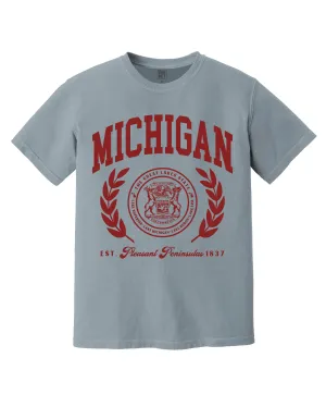 Ink Detroit - MICHIGAN Premium Tourist T-Shirt - Granite Breathable Stretch Fit