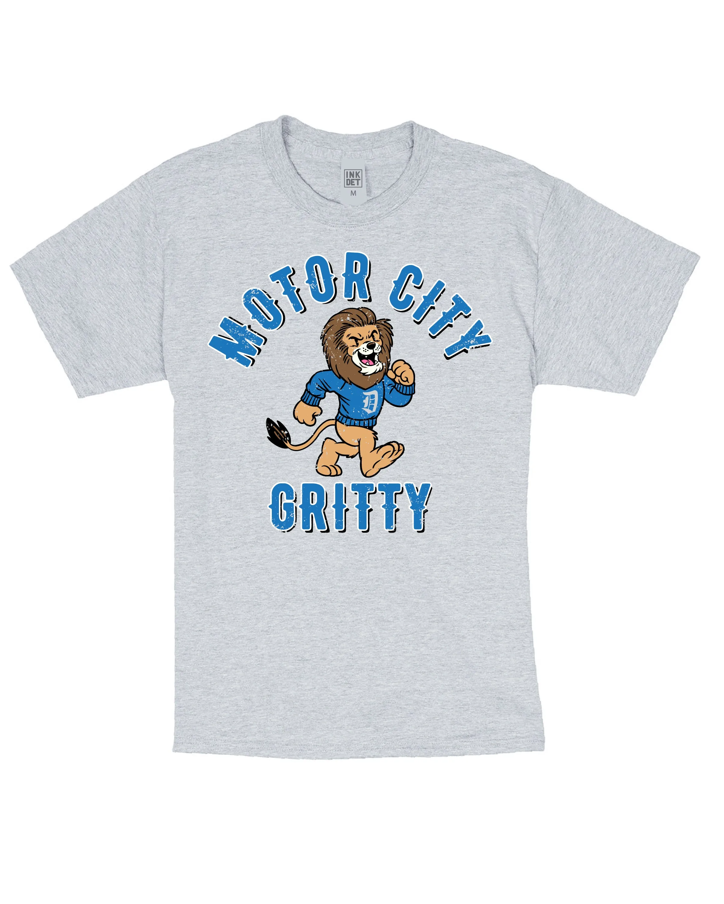 Ink Detroit - Motor City Gritty Lions T-Shirt - Ash Soft Layer