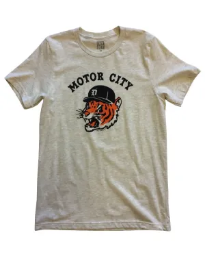 Effortless Comfort Wear thermal Ink Detroit Motor City Kitty T-Shirt - Heather Natural
