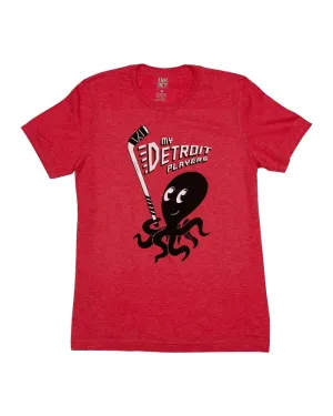 Ink Detroit My Detroit Players Octopus T-Shirt - Red Comfort Wearable