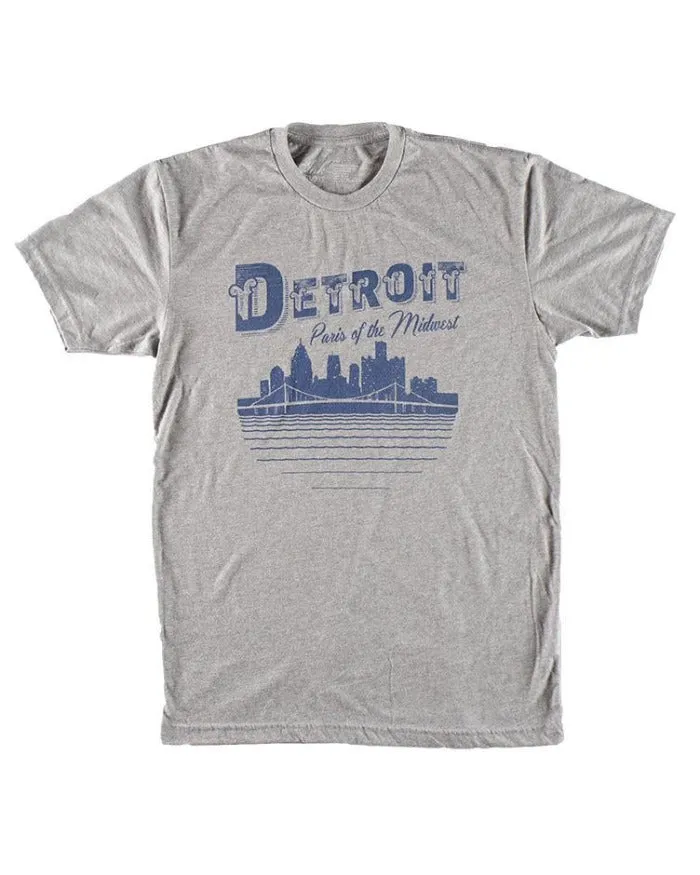 Ink Detroit Paris of The Midwest T-Shirt - Heather Grey quick dry