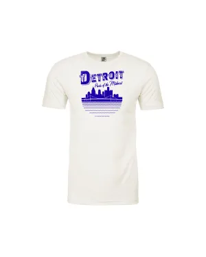 Breathable Waist Easy Wear Ink Detroit Paris of The Midwest T-Shirt - White