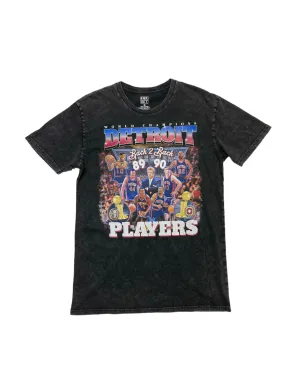 Ink Detroit - Players Back to Back Champs Mineral Wash T-Shirt - Black sporty wear