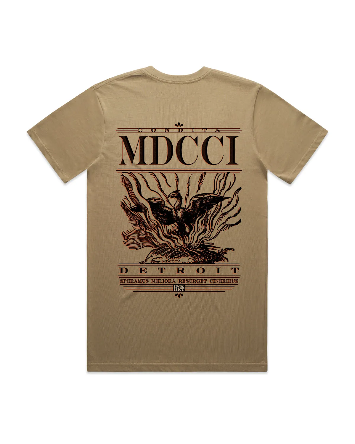 Cool and Relaxed Casual Wearable Ink Detroit- Resurget Cineribus Premium T-Shirt - Sand