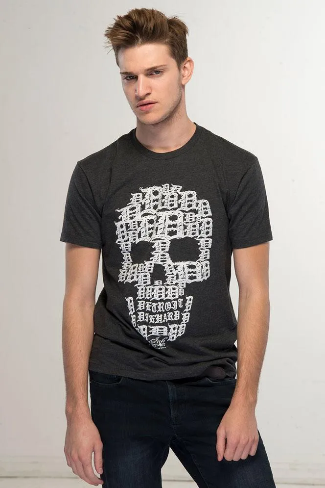 Ink Detroit Skull T-Shirt - Charcoal Grey Simple Layer