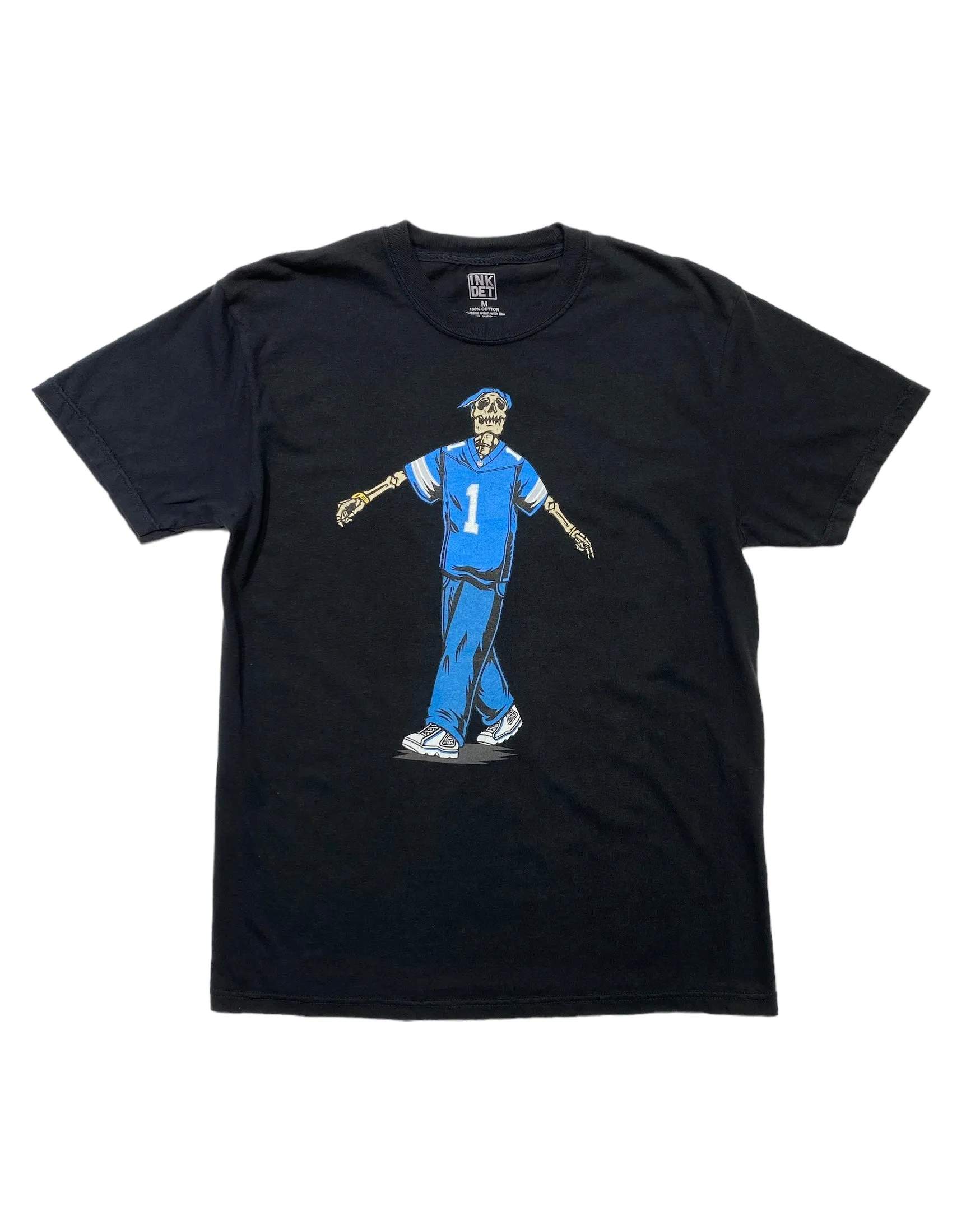 Ink Detroit - Tupac Back from the Dead - Lions Jersey - T-Shirt - Black SoftenedNeckline Easy-to-Style Top
