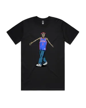 Ink Detroit - Tupac Pistons Jersey Premium Heavyweight T-Shirt - Black Everyday Layering