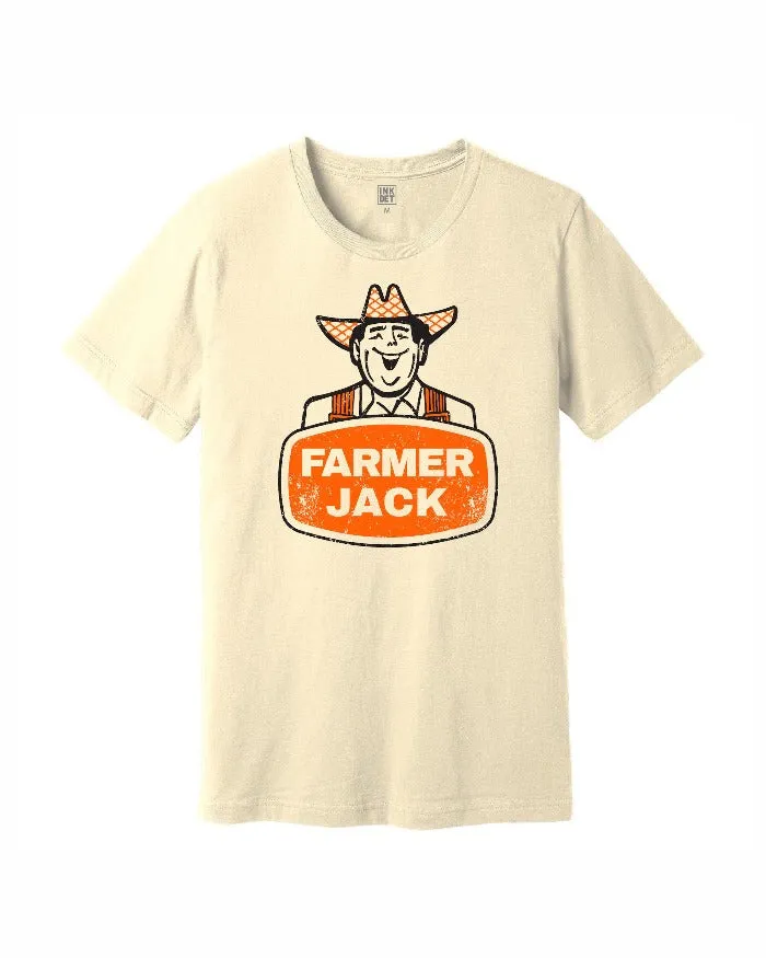 Reinforced Shoulder Stitching Ink Detroit Vintage Farmer Jack T-Shirt - Natural