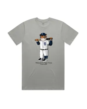 Comfy and Versatile AntiPilling Treatment Ink Detroit - Welcome to Tiger Town T-Shirt - Storm Grey