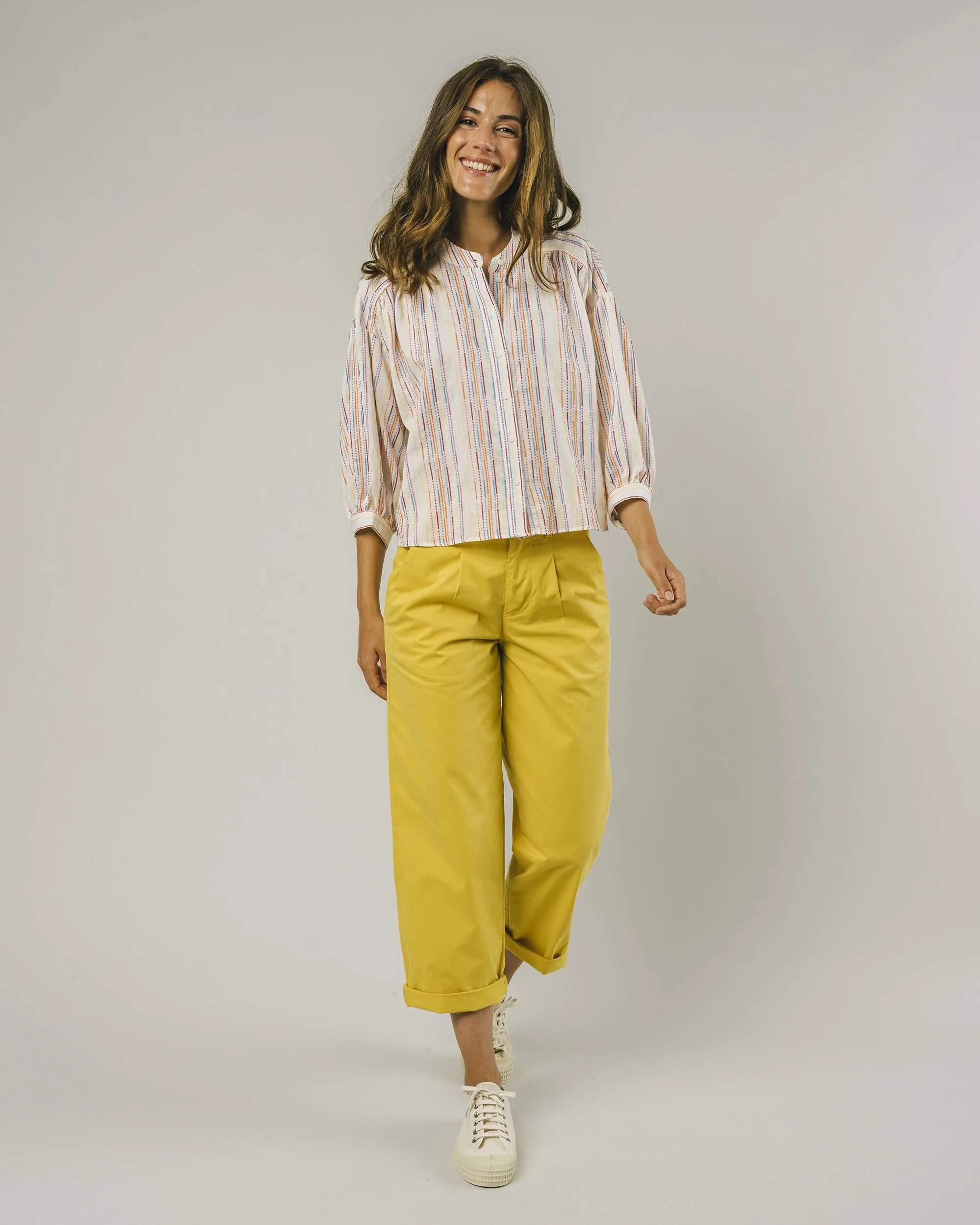 Relax Comfort Style Ethically Sourced Cotton Ivory Boho Blouse Citric