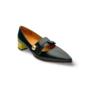 Soul Step Swift Glide Jakarta Black Leather Heel