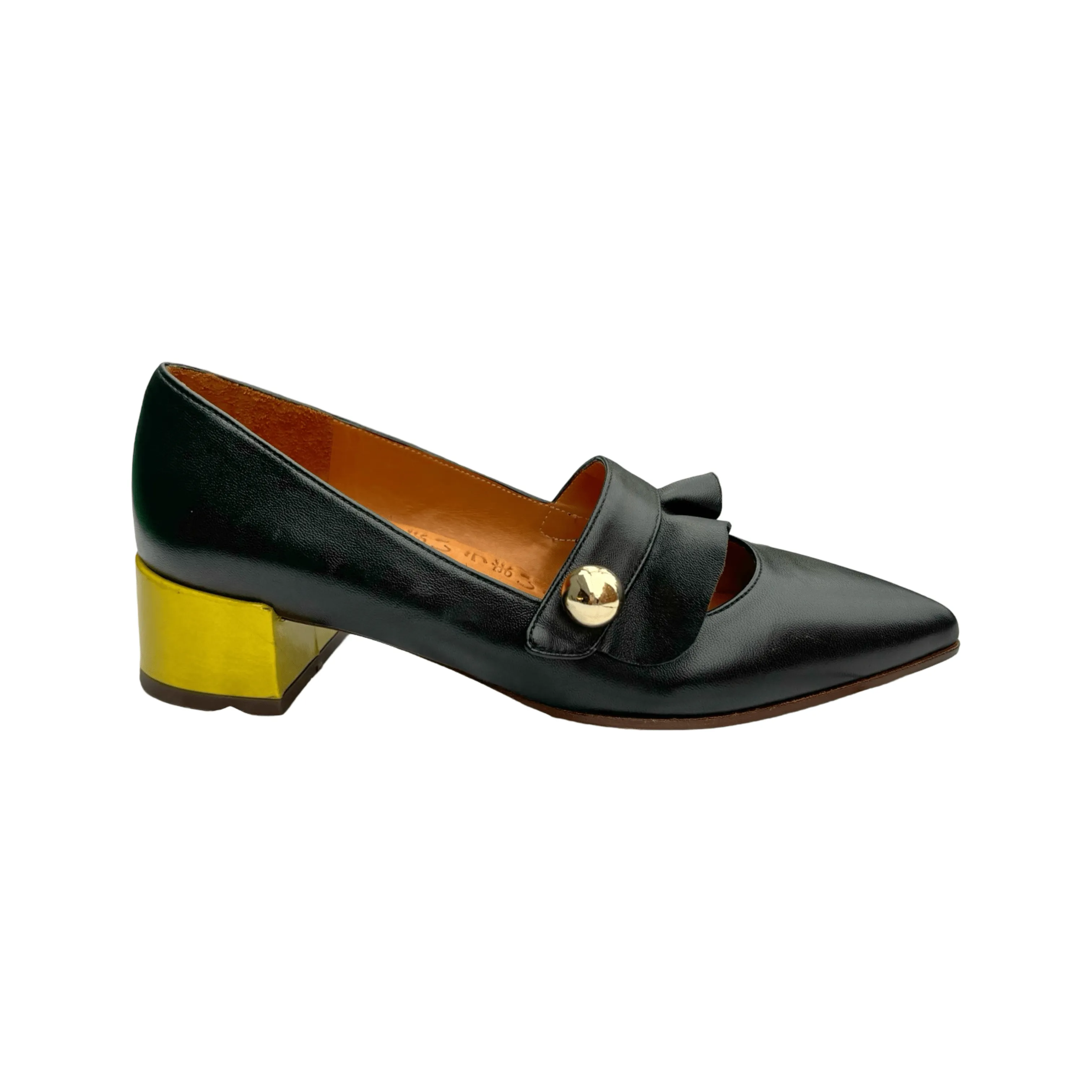 Jakarta Black Leather Heel Tropic Mode Wide Base Stabilization