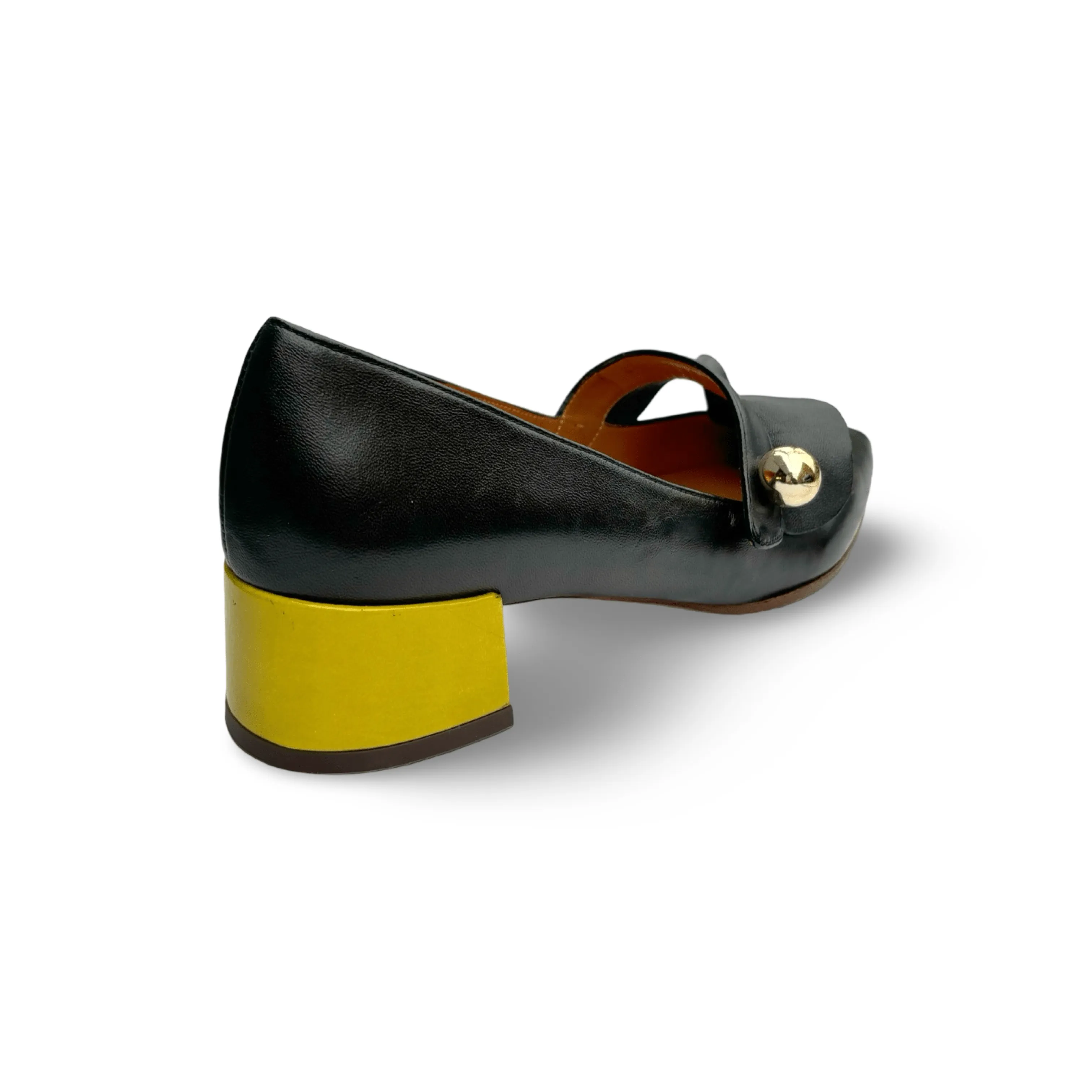 Jakarta Black Leather Heel Breathable Inner Sleeve