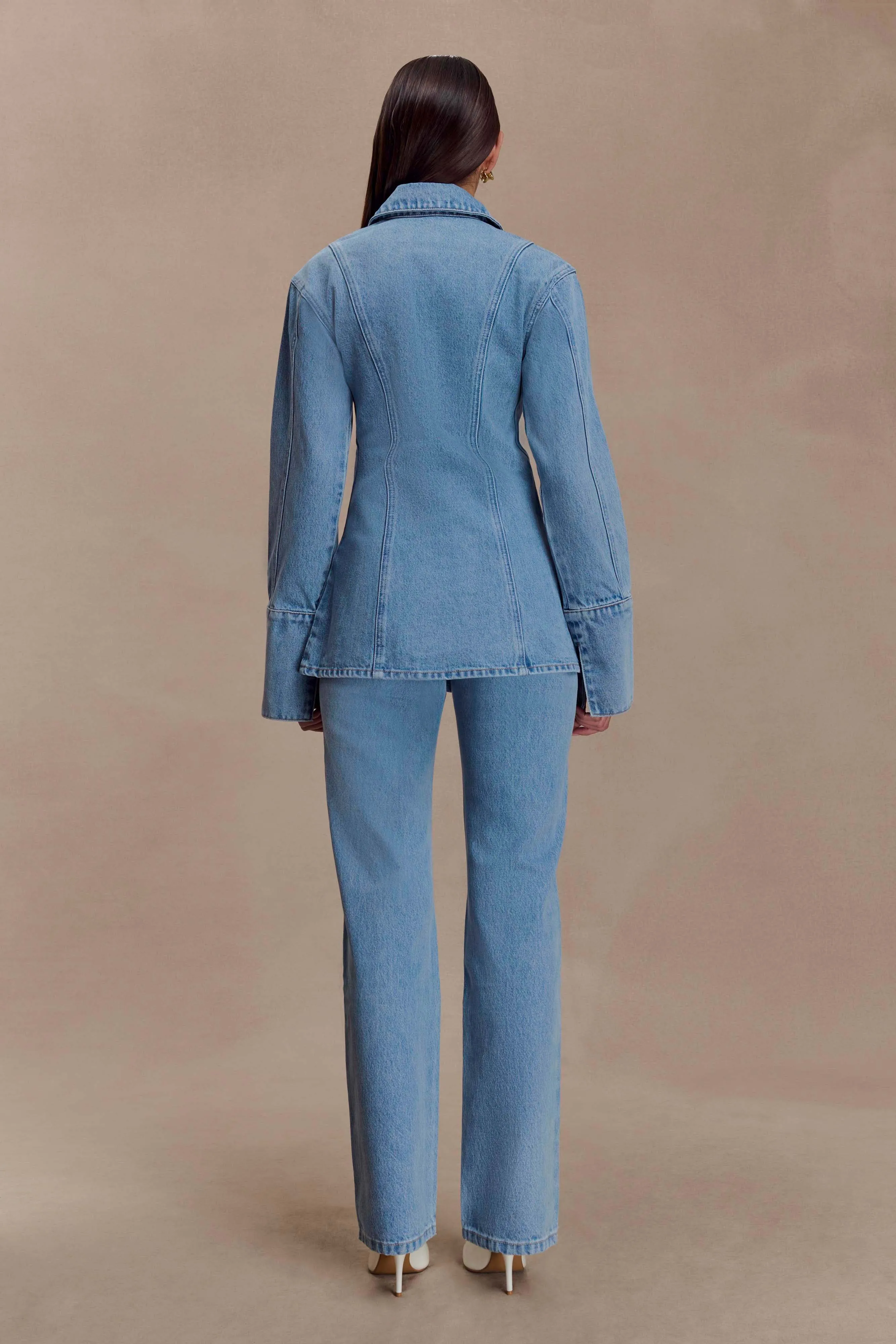 Janine High Waisted Straight Leg Jeans - Classic Blue Street Approved Adaptive Stretch Fabric