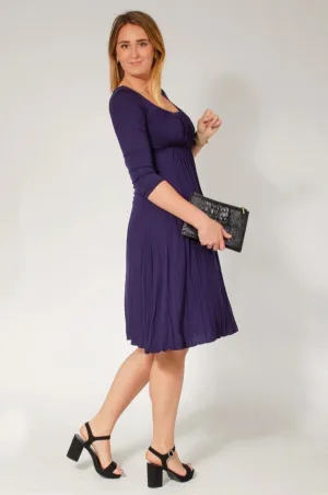 Flowing Fit Countryside-Style Jersey Ruched Front Dress