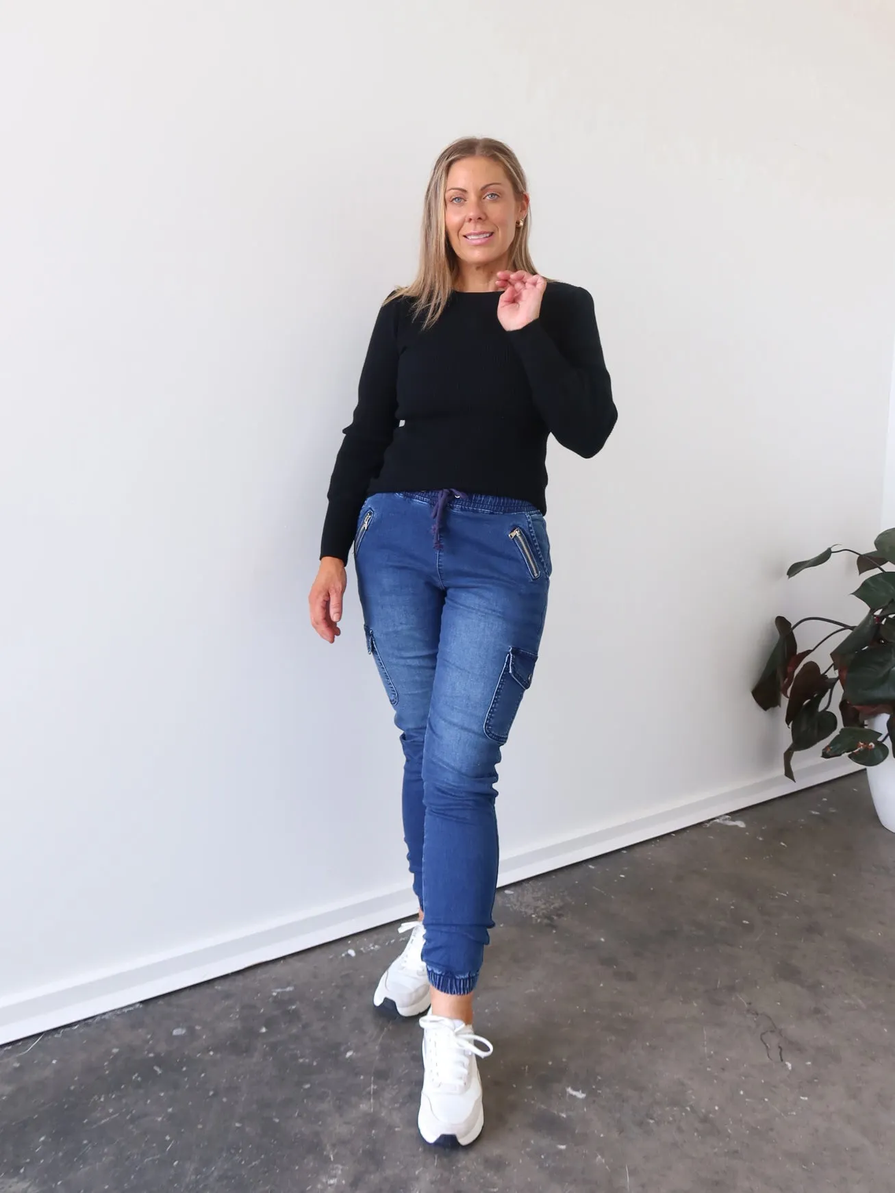 Relaxed Lines Practical Look Jordy Jeans - Dark Blue