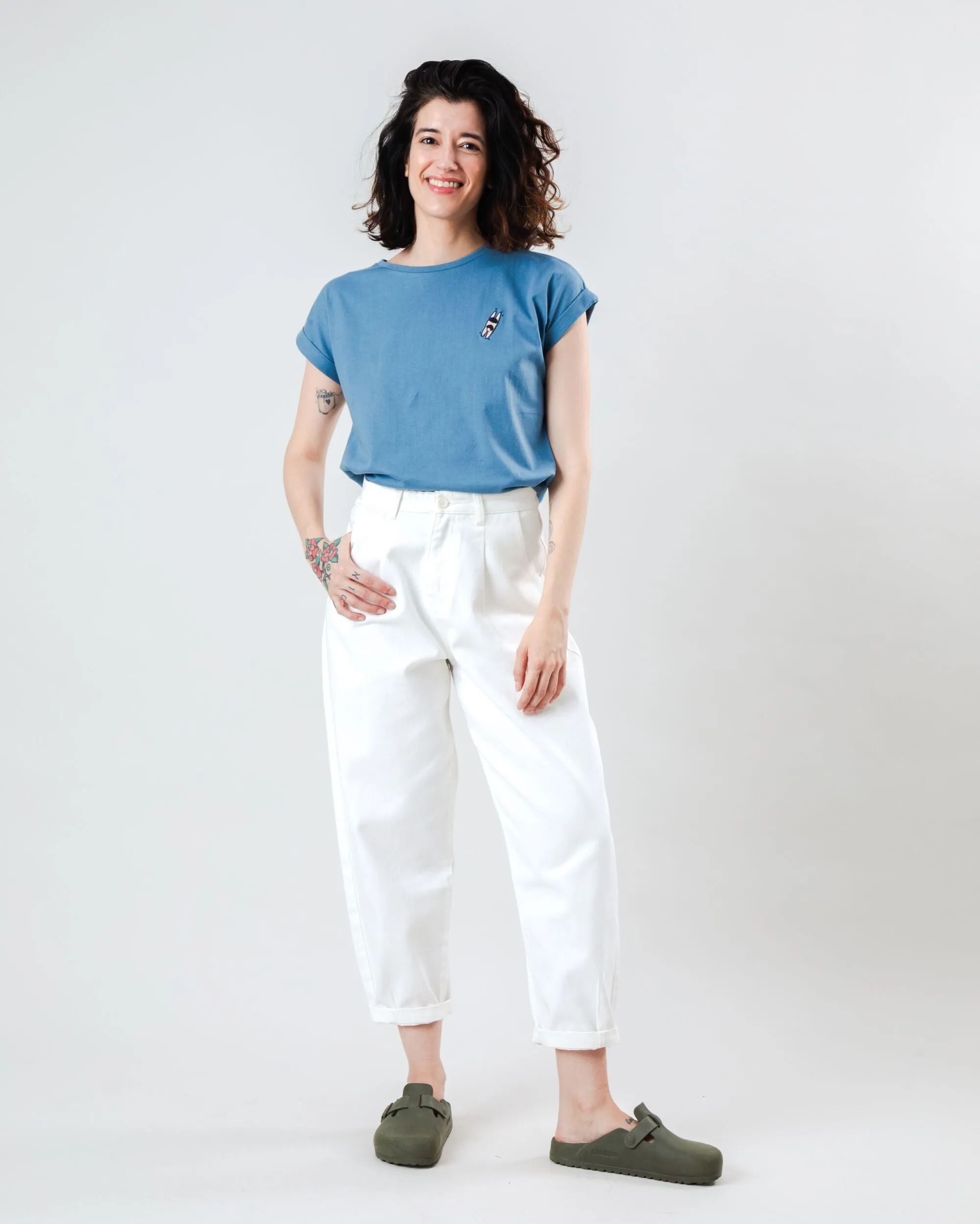 light layering Just Swim Scoop Tee Cloud