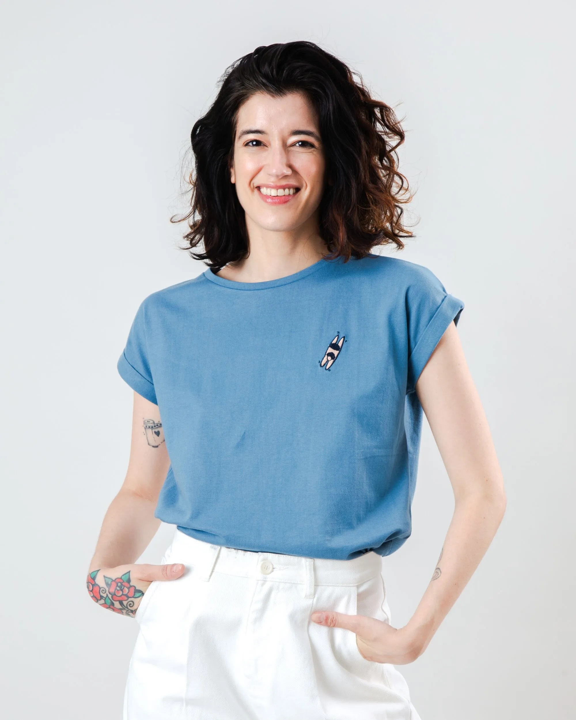 Just Swim Scoop Tee Cloud crew neck