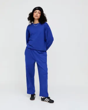 Kate Blue Barrel Leg Trousers Warm Layer Casual Stretch Wear