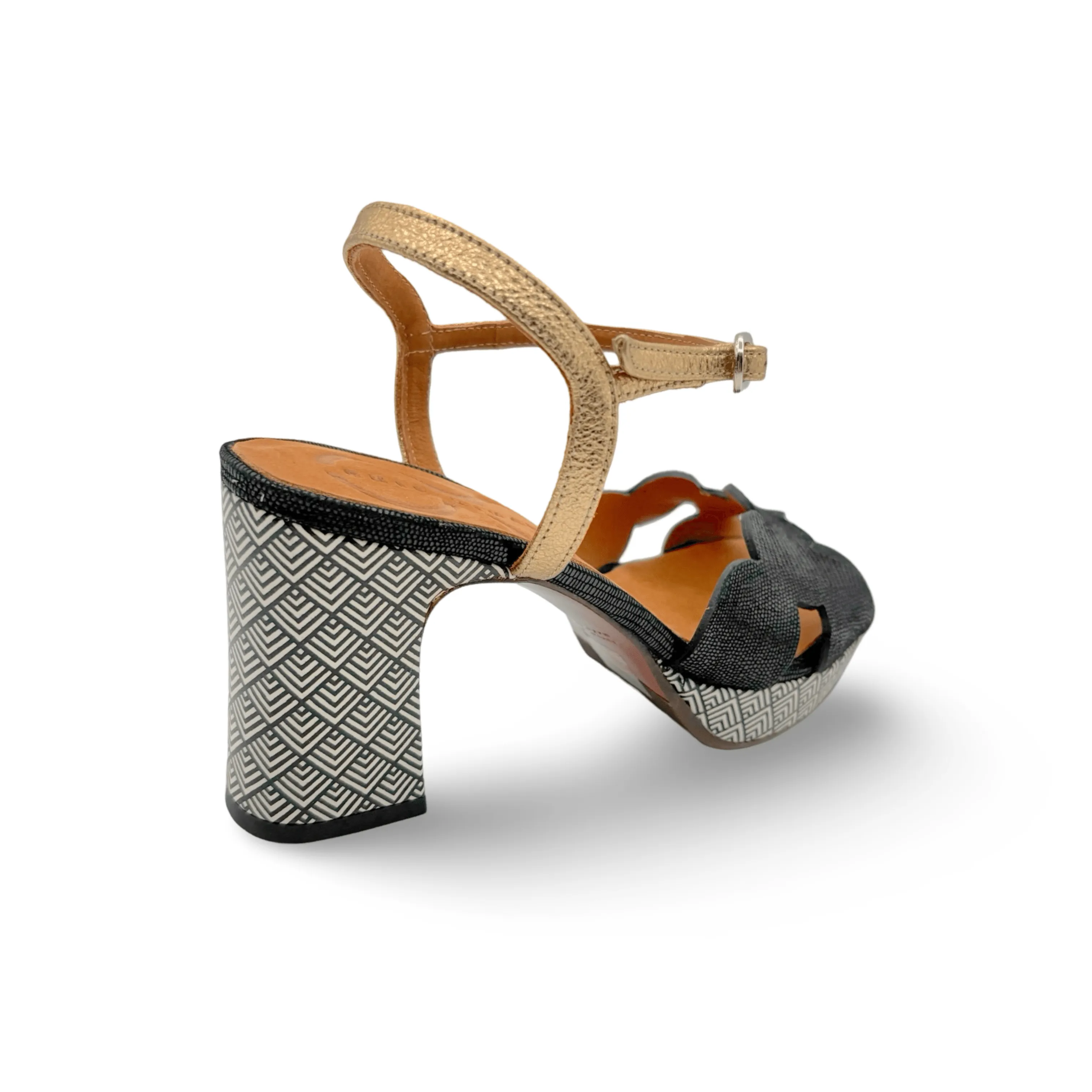 Kelis46 Black/Geo Sandal Orthopedic Friendly Design