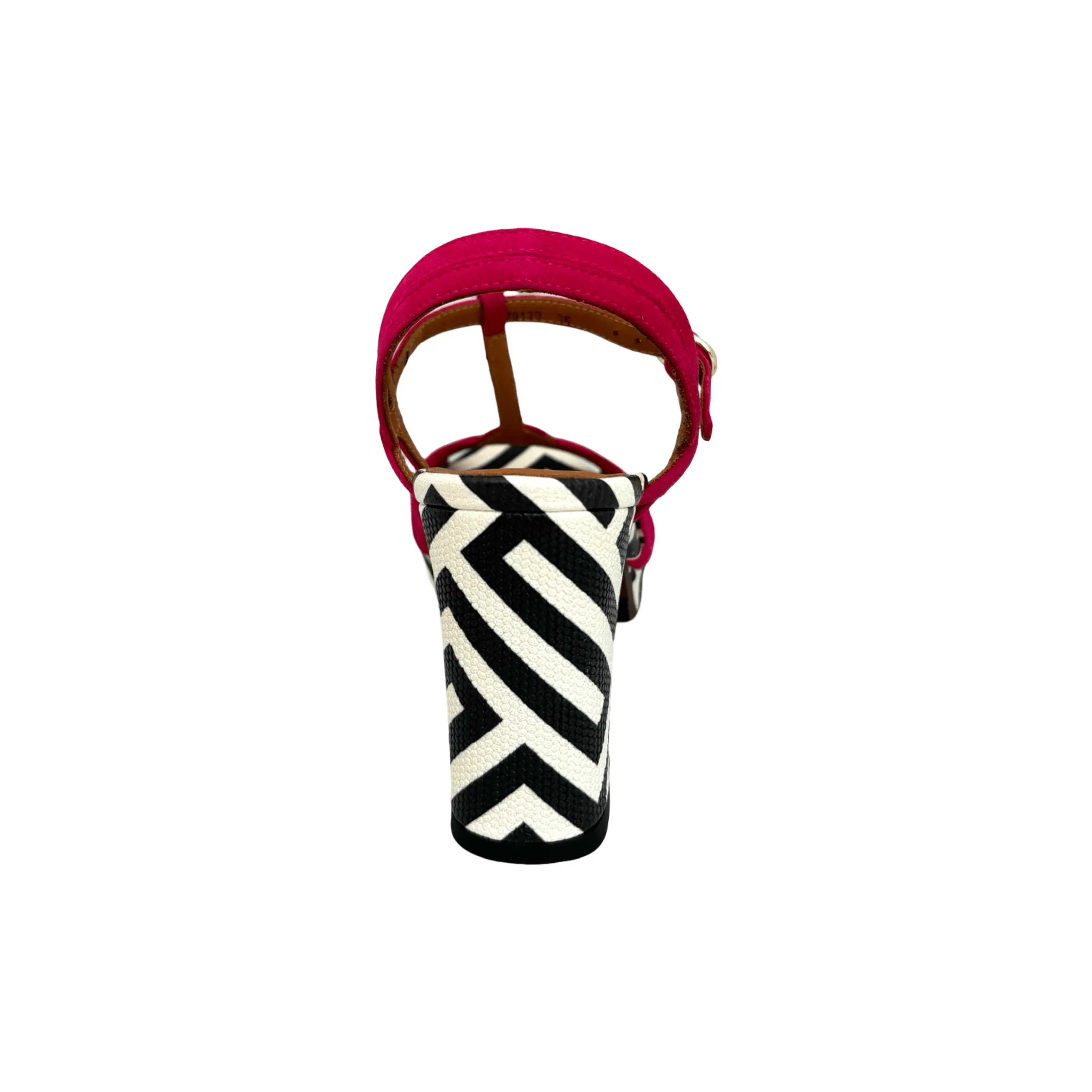 Cushioned Base Health Focused Pure Black Kija Fuchsia T-Strap Platform