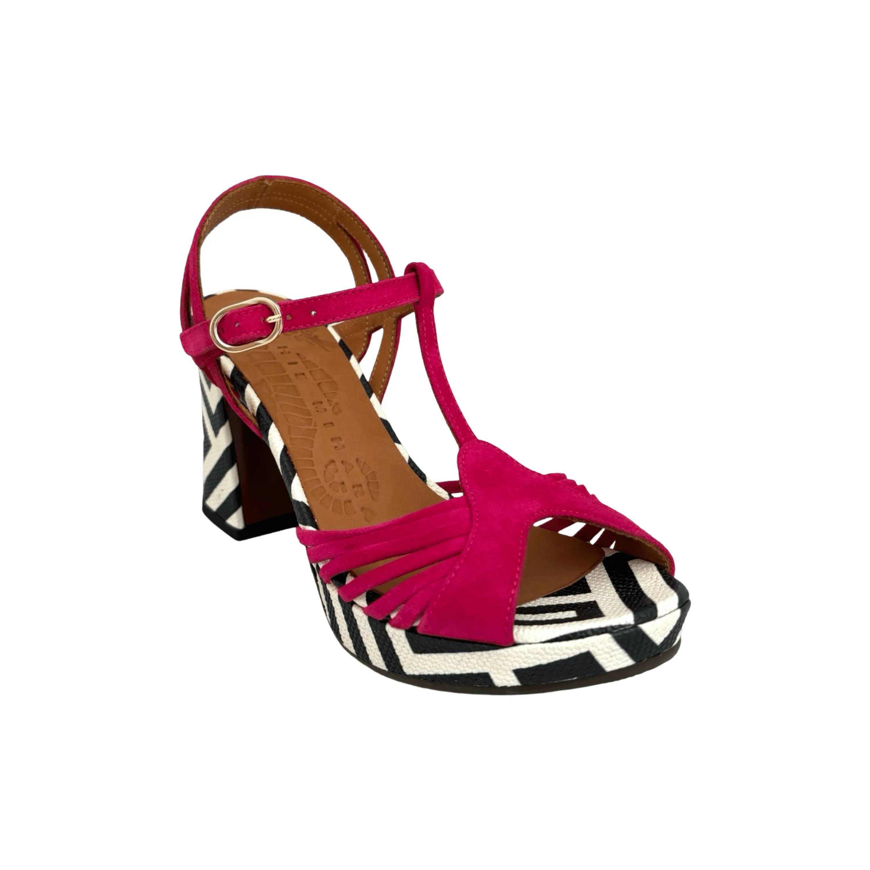 Kija Fuchsia T-Strap Platform Dual Tone
