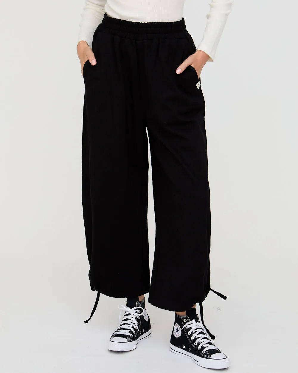 Flexible Gusset Kit Black Wide Leg Trousers